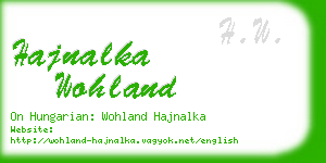 hajnalka wohland business card